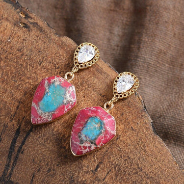 Red Shield Jasper Earrings-Your Soul Place